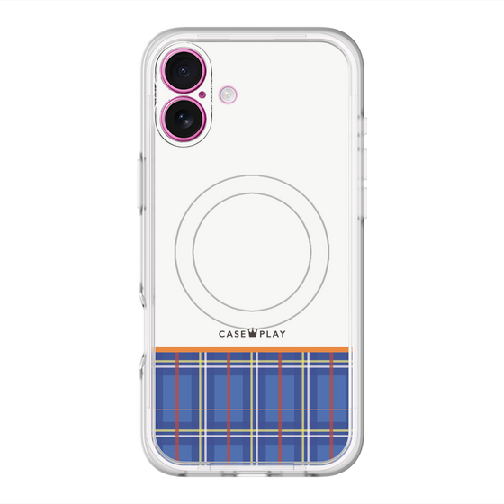 スリムプロテクションプレミアムケース with MagSafe［ CASEPLAY Tartan Check - Blue ］