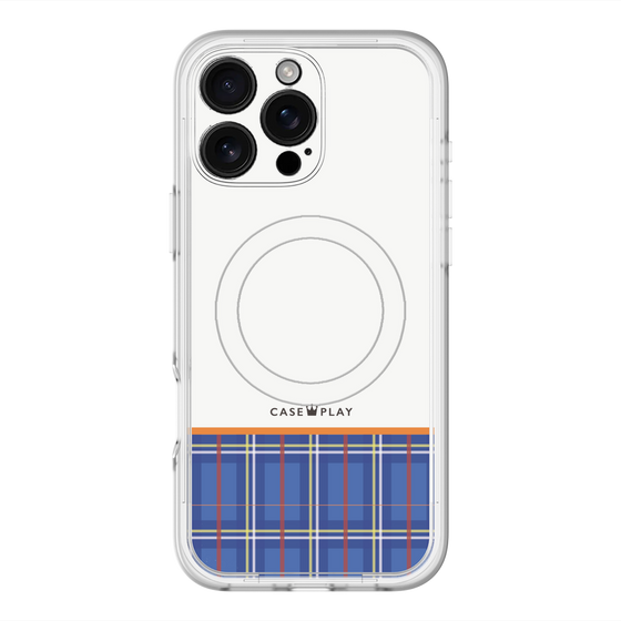 スリムプロテクションプレミアムケース with MagSafe［ CASEPLAY Tartan Check - Blue ］