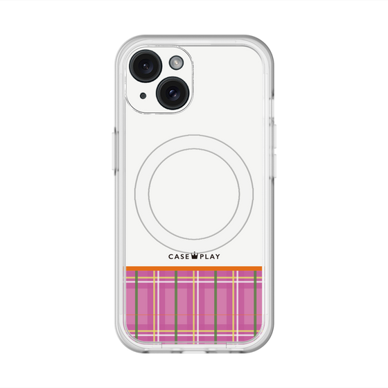 スリムプロテクションプレミアムケース with MagSafe［ CASEPLAY Tartan Check - Pink ］