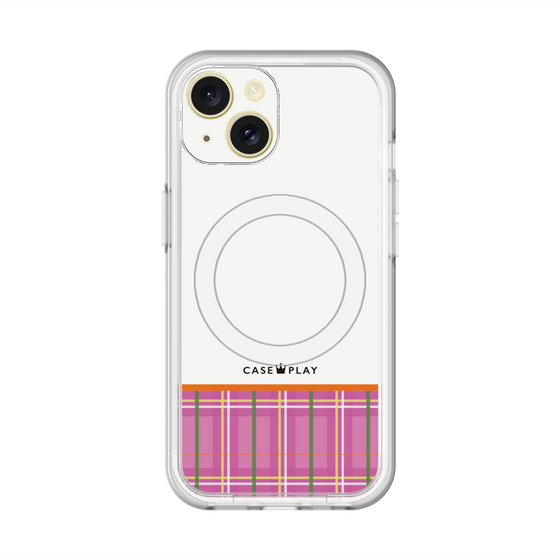 スリムプロテクションプレミアムケース with MagSafe［ CASEPLAY Tartan Check - Pink ］