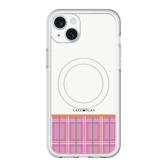 スリムプロテクションプレミアムケース with MagSafe［ CASEPLAY Tartan Check - Pink ］