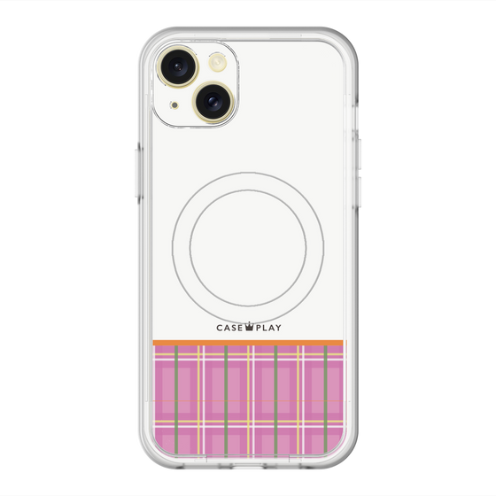 スリムプロテクションプレミアムケース with MagSafe［ CASEPLAY Tartan Check - Pink ］
