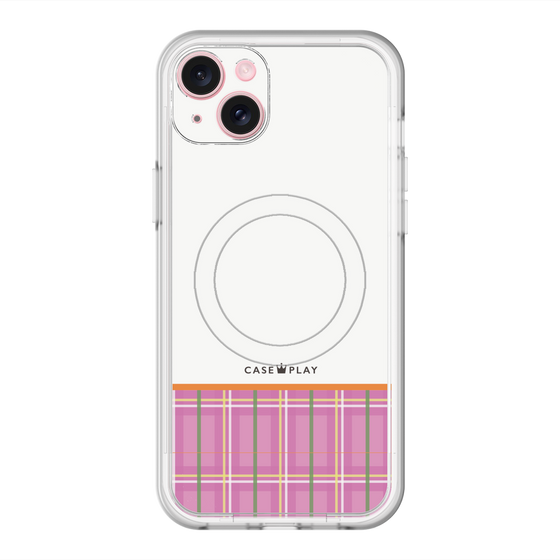 スリムプロテクションプレミアムケース with MagSafe［ CASEPLAY Tartan Check - Pink ］