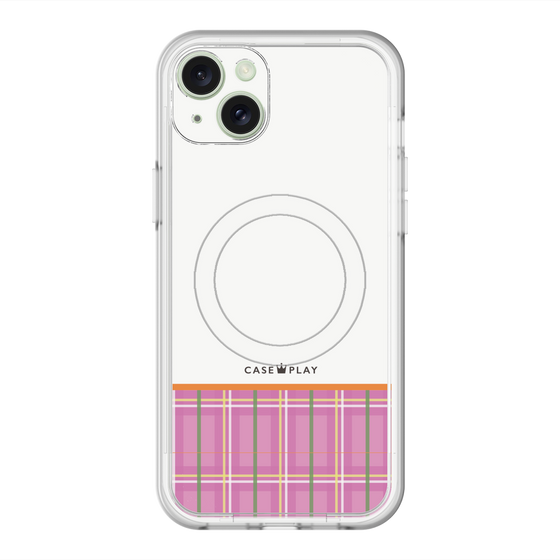 スリムプロテクションプレミアムケース with MagSafe［ CASEPLAY Tartan Check - Pink ］