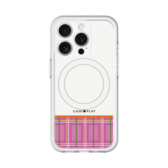 スリムプロテクションプレミアムケース with MagSafe［ CASEPLAY Tartan Check - Pink ］