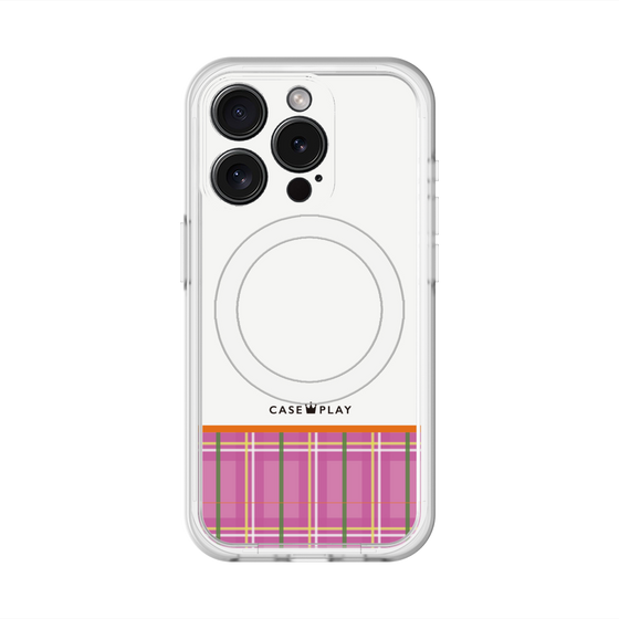 スリムプロテクションプレミアムケース with MagSafe［ CASEPLAY Tartan Check - Pink ］