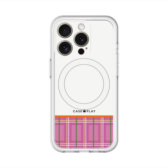 スリムプロテクションプレミアムケース with MagSafe［ CASEPLAY Tartan Check - Pink ］