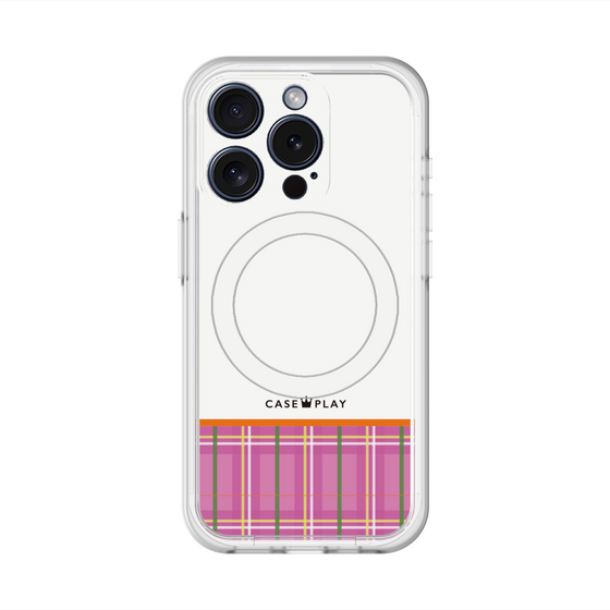 スリムプロテクションプレミアムケース with MagSafe［ CASEPLAY Tartan Check - Pink ］