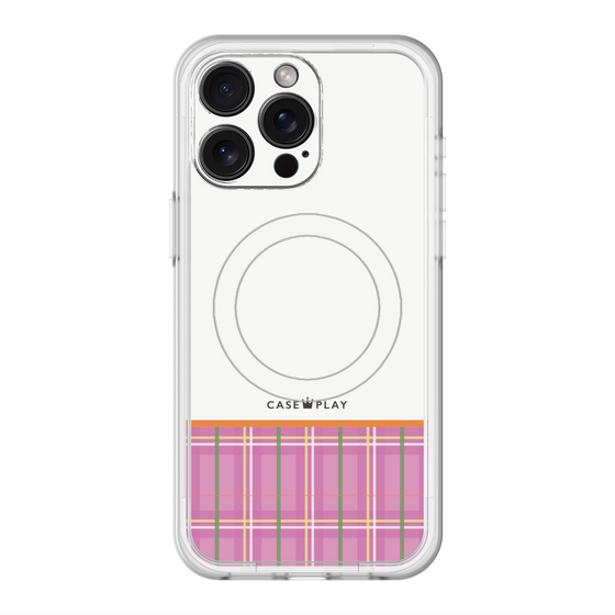 スリムプロテクションプレミアムケース with MagSafe［ CASEPLAY Tartan Check - Pink ］