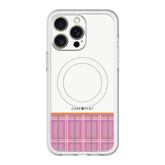 スリムプロテクションプレミアムケース with MagSafe［ CASEPLAY Tartan Check - Pink ］