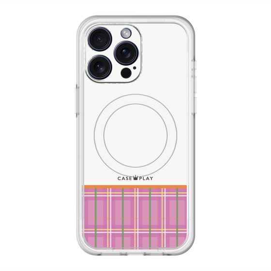 スリムプロテクションプレミアムケース with MagSafe［ CASEPLAY Tartan Check - Pink ］