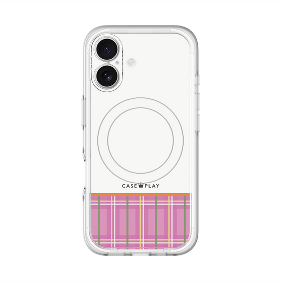 スリムプロテクションプレミアムケース with MagSafe［ CASEPLAY Tartan Check - Pink ］