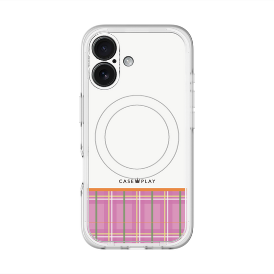 スリムプロテクションプレミアムケース with MagSafe［ CASEPLAY Tartan Check - Pink ］