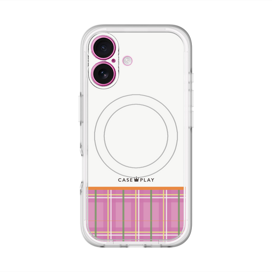 スリムプロテクションプレミアムケース with MagSafe［ CASEPLAY Tartan Check - Pink ］