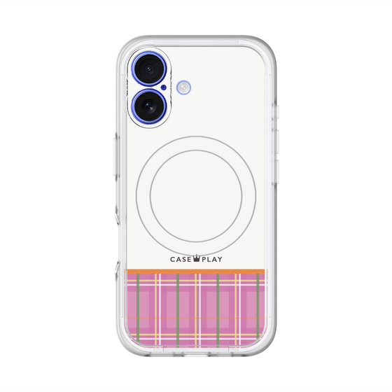 スリムプロテクションプレミアムケース with MagSafe［ CASEPLAY Tartan Check - Pink ］