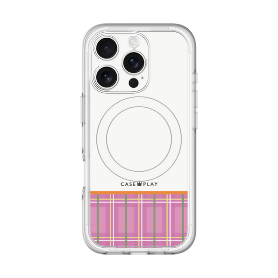 スリムプロテクションプレミアムケース with MagSafe［ CASEPLAY Tartan Check - Pink ］