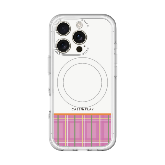 スリムプロテクションプレミアムケース with MagSafe［ CASEPLAY Tartan Check - Pink ］