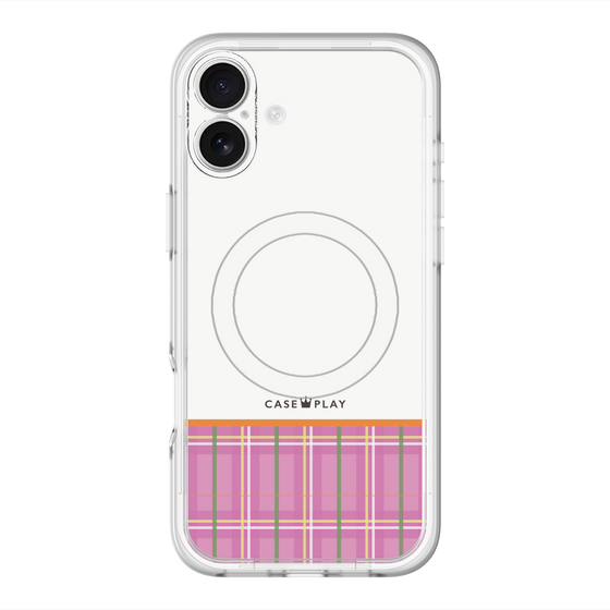 スリムプロテクションプレミアムケース with MagSafe［ CASEPLAY Tartan Check - Pink ］