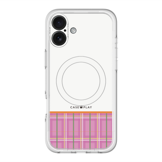 スリムプロテクションプレミアムケース with MagSafe［ CASEPLAY Tartan Check - Pink ］