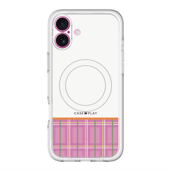 スリムプロテクションプレミアムケース with MagSafe［ CASEPLAY Tartan Check - Pink ］