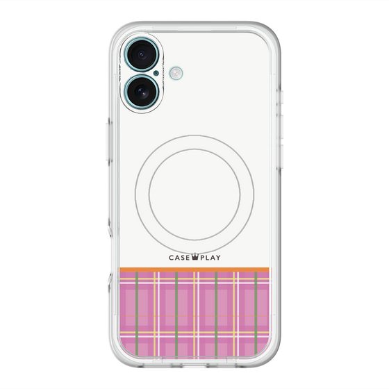 スリムプロテクションプレミアムケース with MagSafe［ CASEPLAY Tartan Check - Pink ］