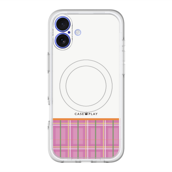 スリムプロテクションプレミアムケース with MagSafe［ CASEPLAY Tartan Check - Pink ］