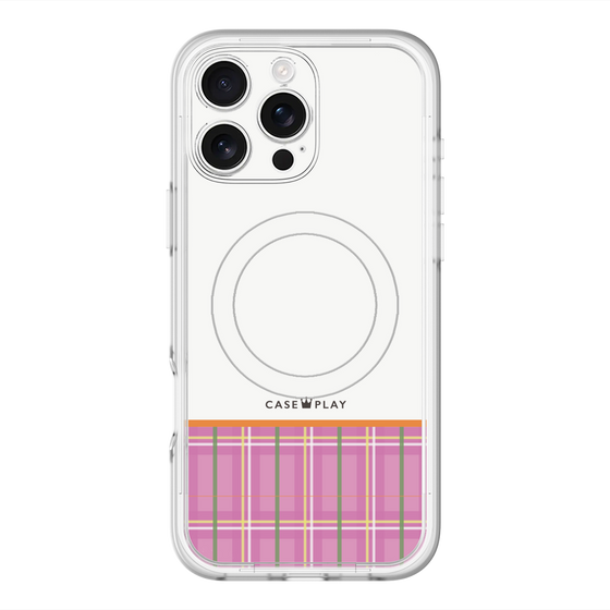 スリムプロテクションプレミアムケース with MagSafe［ CASEPLAY Tartan Check - Pink ］