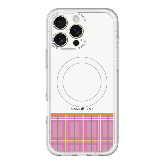 スリムプロテクションプレミアムケース with MagSafe［ CASEPLAY Tartan Check - Pink ］
