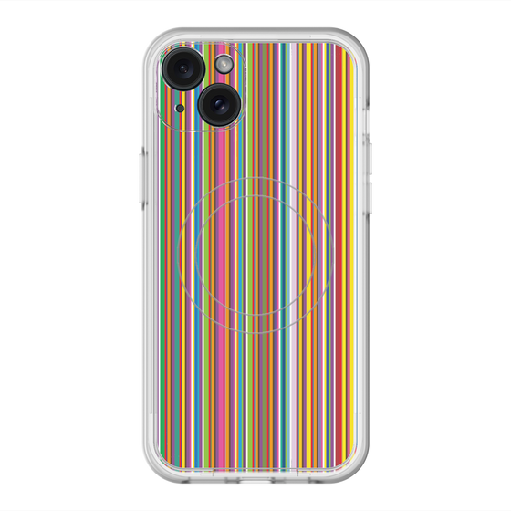 スリムプロテクションプレミアムケース with MagSafe［ Colorful Stripe ］