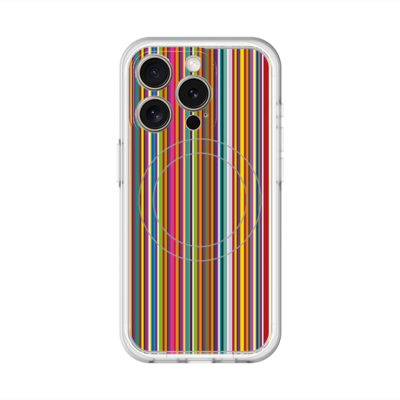 スリムプロテクションプレミアムケース with MagSafe［ Colorful Stripe ］