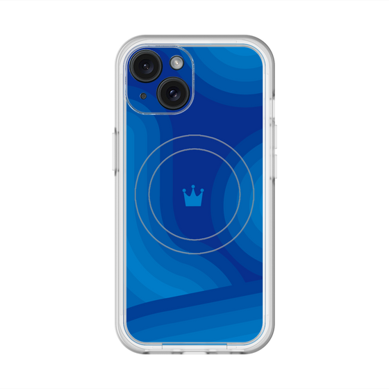 スリムプロテクションプレミアムケース with MagSafe［ CASEPLAY Winding Pattern - Blue ］