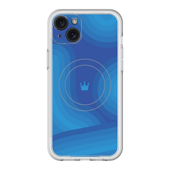 スリムプロテクションプレミアムケース with MagSafe［ CASEPLAY Winding Pattern - Blue ］