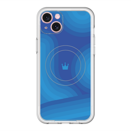 スリムプロテクションプレミアムケース with MagSafe［ CASEPLAY Winding Pattern - Blue ］