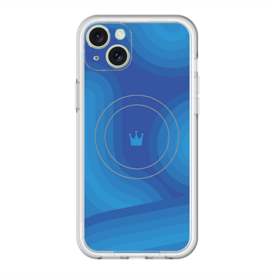 スリムプロテクションプレミアムケース with MagSafe［ CASEPLAY Winding Pattern - Blue ］