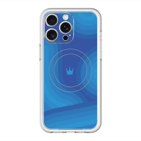 スリムプロテクションプレミアムケース with MagSafe［ CASEPLAY Winding Pattern - Blue ］