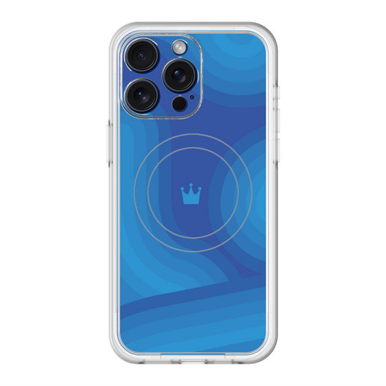 スリムプロテクションプレミアムケース with MagSafe［ CASEPLAY Winding Pattern - Blue ］