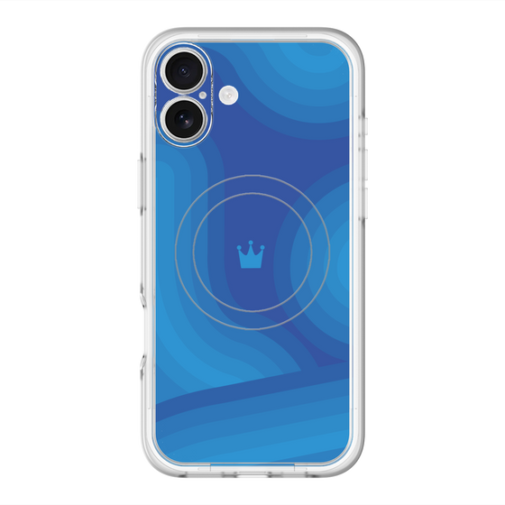 スリムプロテクションプレミアムケース with MagSafe［ CASEPLAY Winding Pattern - Blue ］
