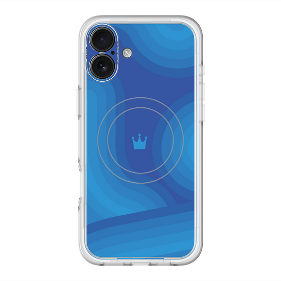 スリムプロテクションプレミアムケース with MagSafe［ CASEPLAY Winding Pattern - Blue ］