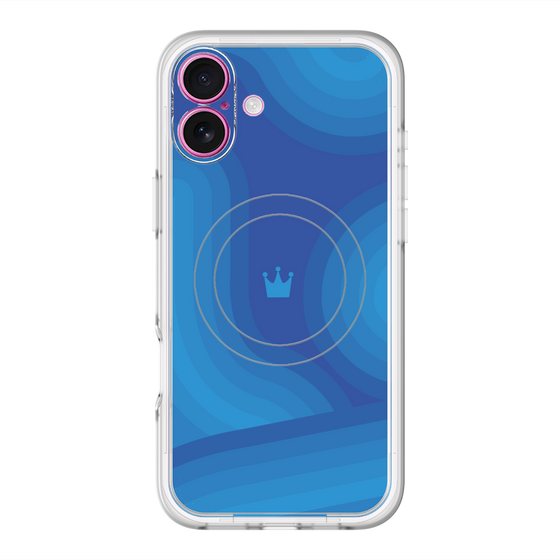 スリムプロテクションプレミアムケース with MagSafe［ CASEPLAY Winding Pattern - Blue ］