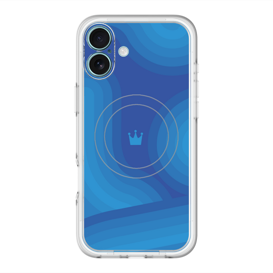 スリムプロテクションプレミアムケース with MagSafe［ CASEPLAY Winding Pattern - Blue ］