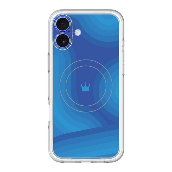 スリムプロテクションプレミアムケース with MagSafe［ CASEPLAY Winding Pattern - Blue ］