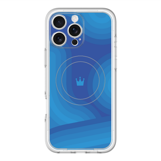 スリムプロテクションプレミアムケース with MagSafe［ CASEPLAY Winding Pattern - Blue ］