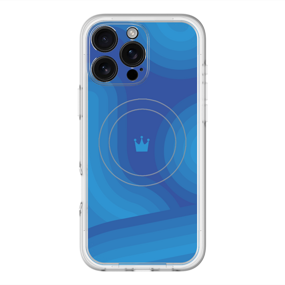 スリムプロテクションプレミアムケース with MagSafe［ CASEPLAY Winding Pattern - Blue ］