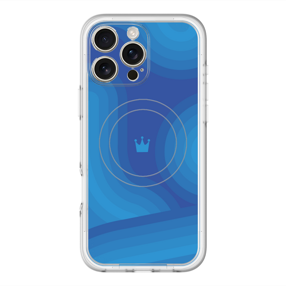 スリムプロテクションプレミアムケース with MagSafe［ CASEPLAY Winding Pattern - Blue ］