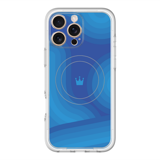 スリムプロテクションプレミアムケース with MagSafe［ CASEPLAY Winding Pattern - Blue ］