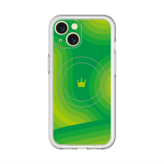 スリムプロテクションプレミアムケース with MagSafe［ CASEPLAY Winding Pattern - Green ］