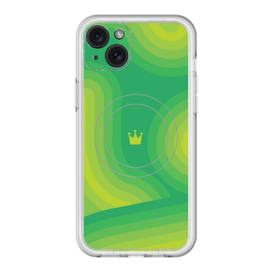 スリムプロテクションプレミアムケース with MagSafe［ CASEPLAY Winding Pattern - Green ］