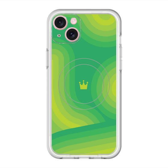 スリムプロテクションプレミアムケース with MagSafe［ CASEPLAY Winding Pattern - Green ］