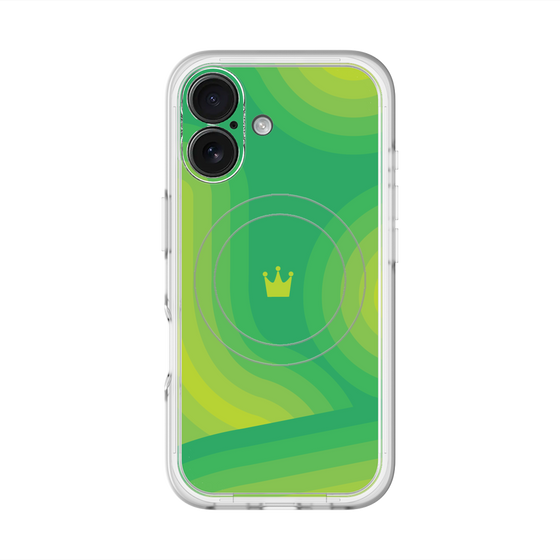 スリムプロテクションプレミアムケース with MagSafe［ CASEPLAY Winding Pattern - Green ］