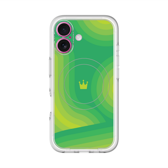 スリムプロテクションプレミアムケース with MagSafe［ CASEPLAY Winding Pattern - Green ］